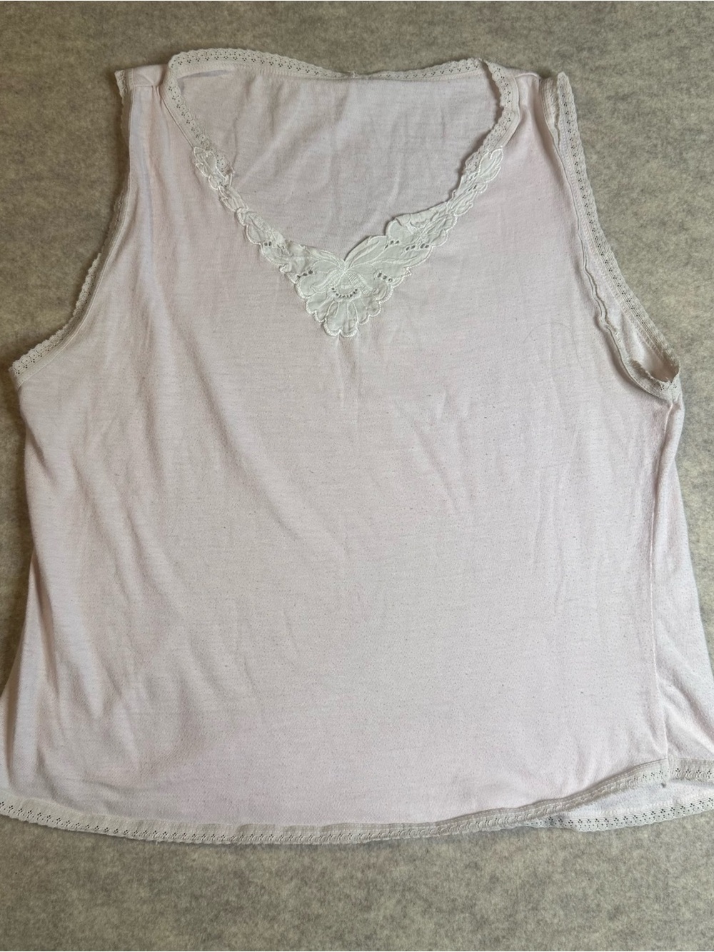 Source Unknown Light Pink Lace-Trim Sleeveless Camisole